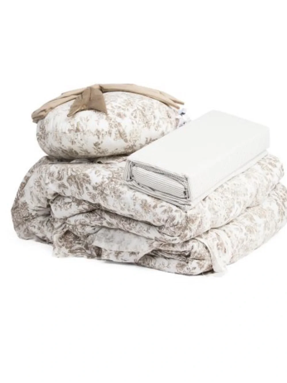 Rachel ASHWELL Luxury Cream & Tan Floral Comforter Set